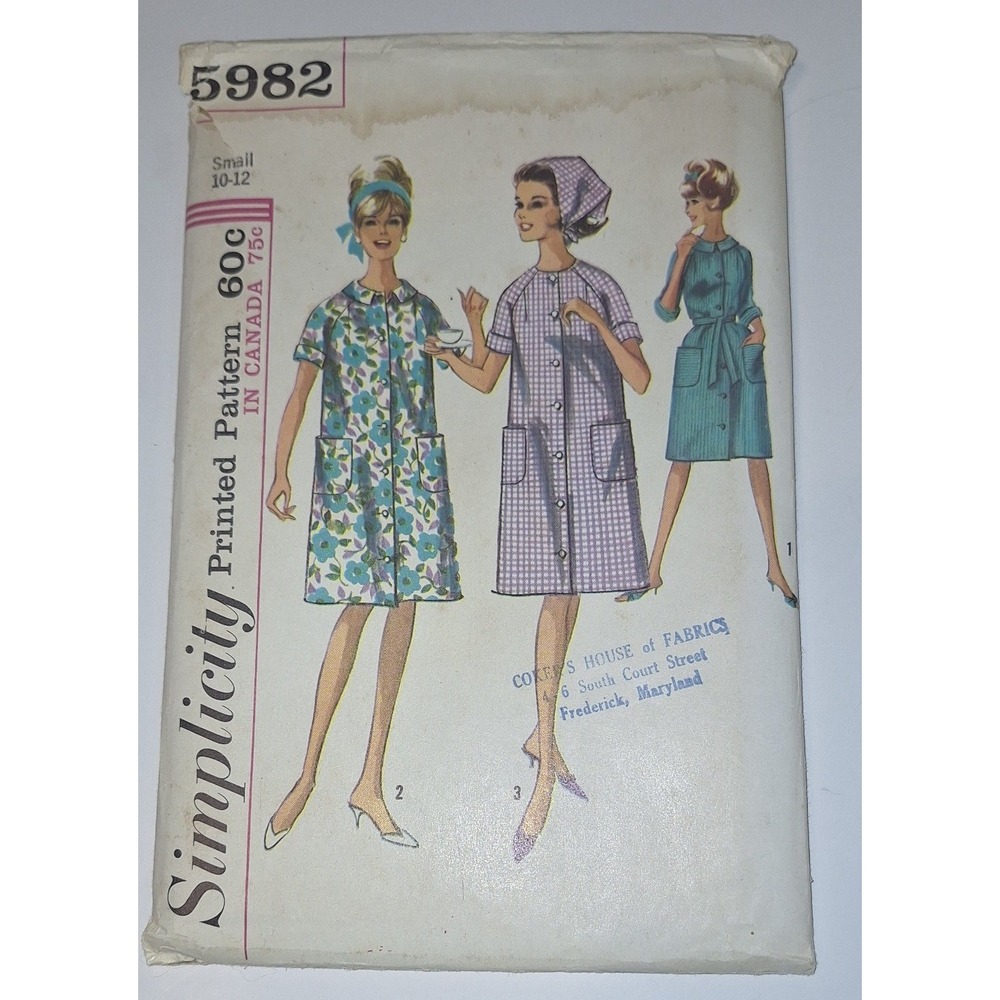 Simplicity 5982 Sewing uncut Pattern Misses‎ Robe Duster Scarf Size Small 10-12